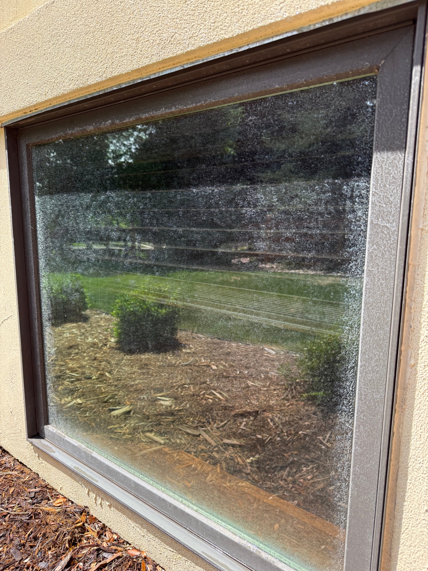Dirty window before cleaning